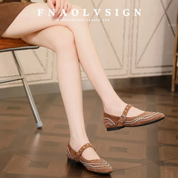 KissICON Retro Flat Shoes for Women Autumn Winter New