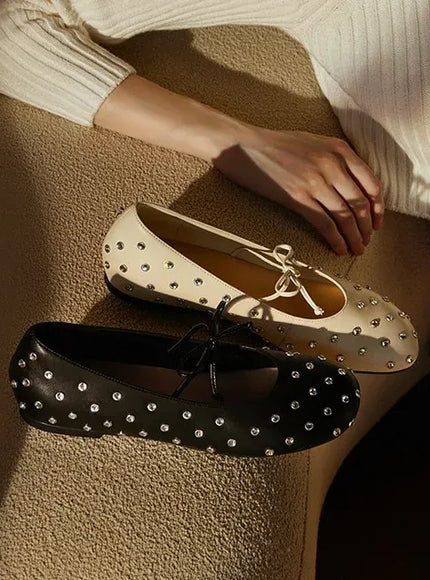 KissICON Retro Flat Shoes for Women Spring and Autumn
