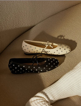 KissICON Retro Flat Shoes for Women Spring and Autumn