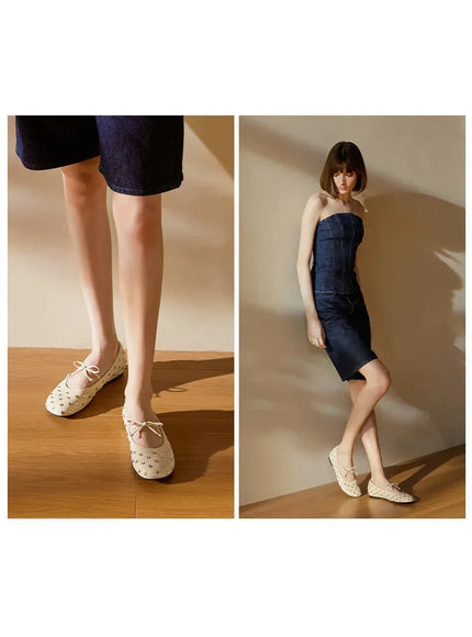KissICON Retro Flat Shoes for Women Spring and Autumn