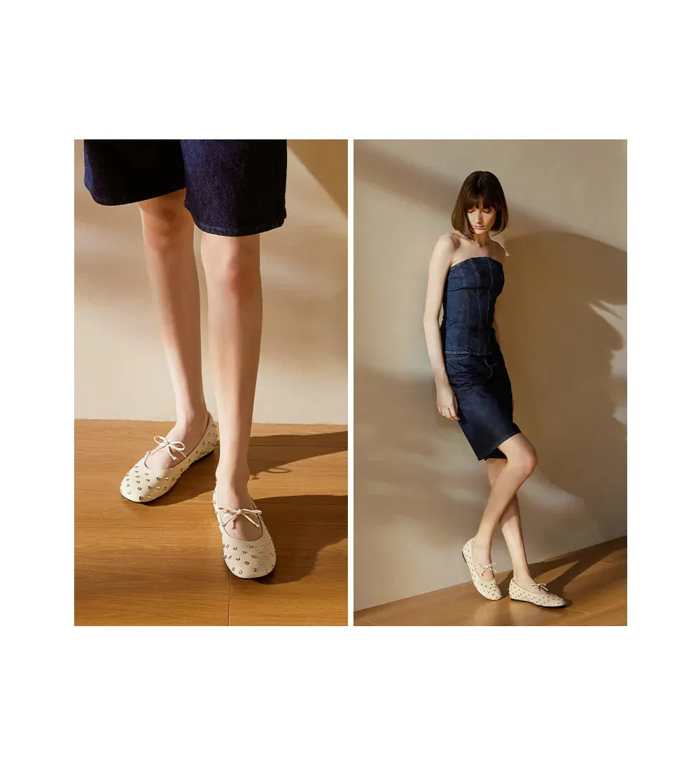 KissICON Retro Flat Shoes for Women Spring and Autumn