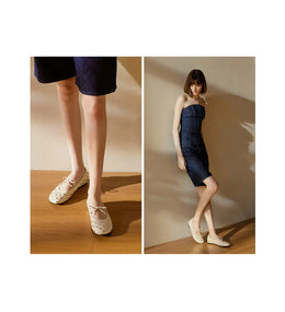 KissICON Retro Flat Shoes for Women Spring and Autumn