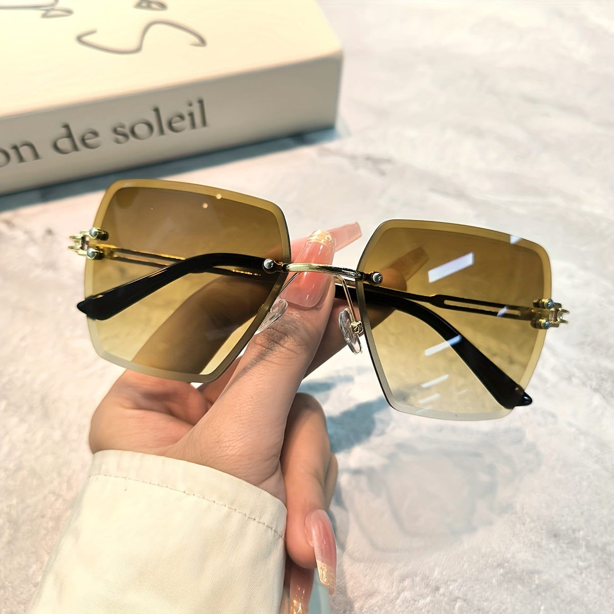 jkthpu-45 Retro Large Frame Fashion Glasses Chic Style