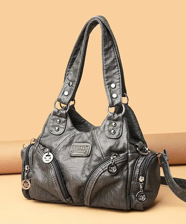 Dropshipman Retro Pu Leather Shoulder Bags Luxury Designer HandBags Women's Trend Tote Bag Crossbody Motorcycle Bags for Women