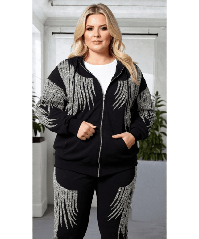 KissICON Rhinestone Angel Hoodie