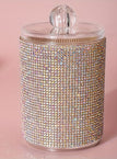 Rhinestone Cotton Swab Jar AB Rhinestone - 1pc