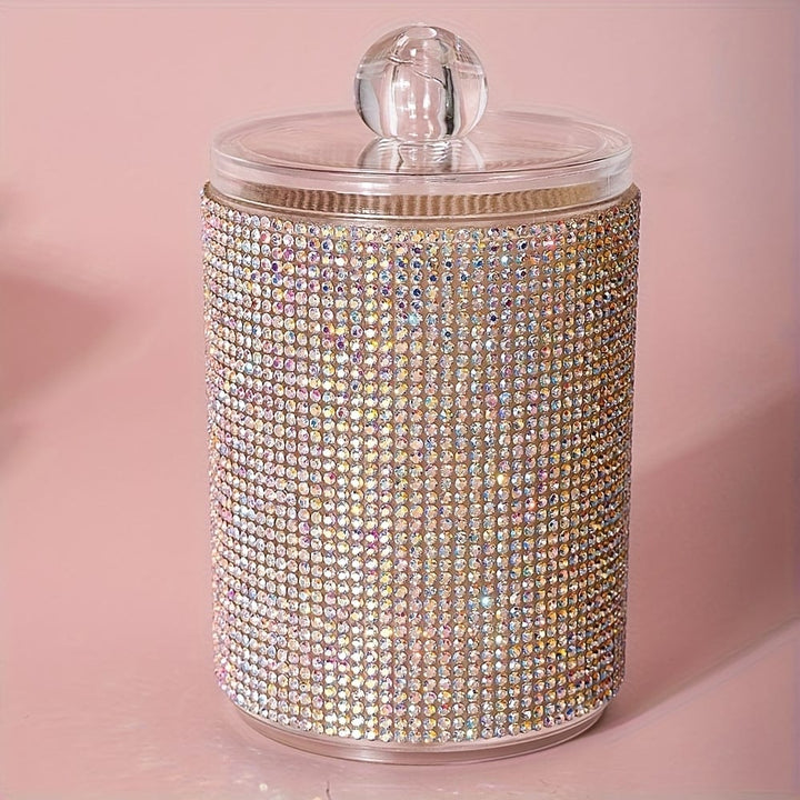 Rhinestone Vanity Storage Jar – Dustproof Organiser