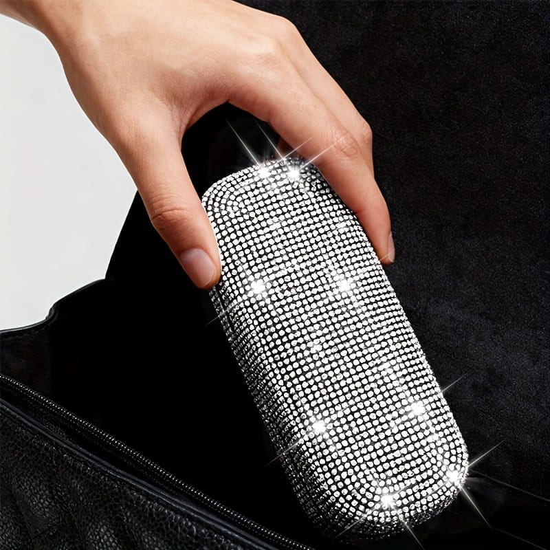 KissICON Rhinestone Glasses Case – Portable Storage