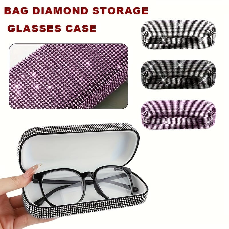 KissICON Rhinestone Glasses Case – Portable Storage