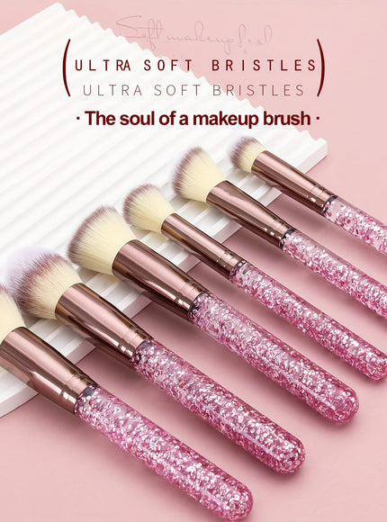 KissICON Rhinestone Makeup Brush Set – 23pc Travel Kit