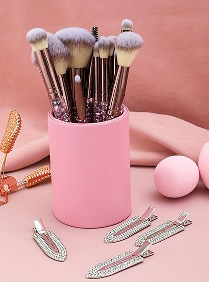 KissICON Rhinestone Makeup Brush Set – 23pc Travel Kit