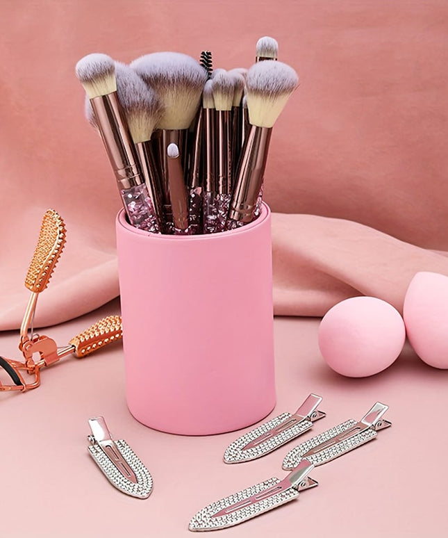 KissICON Rhinestone Makeup Brush Set – 23pc Travel Kit