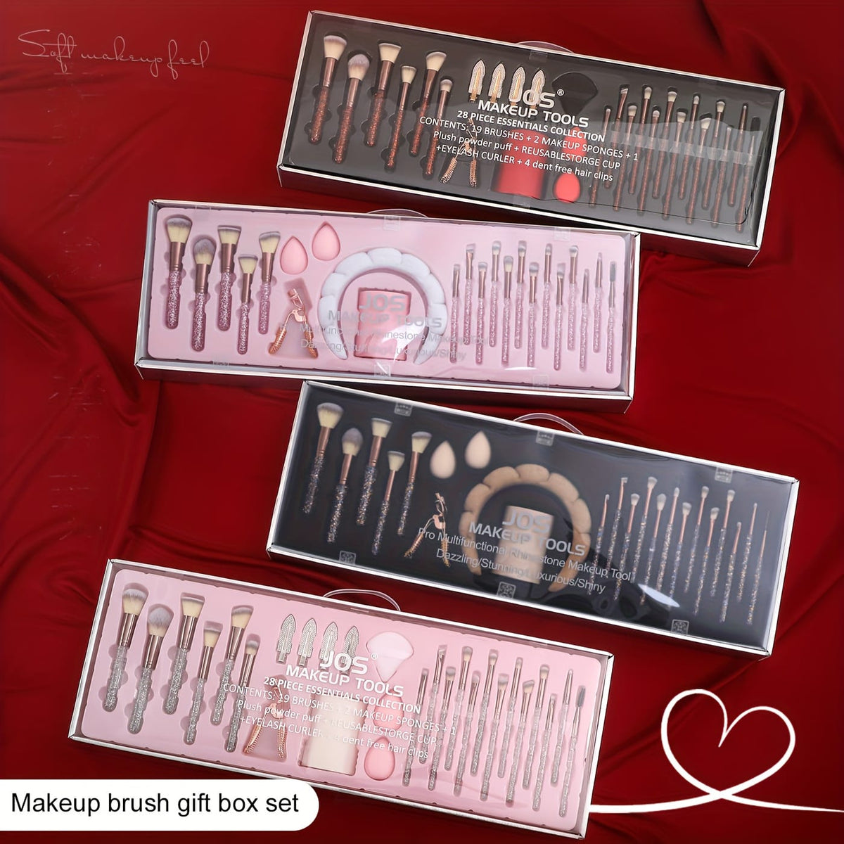 KissICON Rhinestone Makeup Brush Set – 23pc Travel Kit
