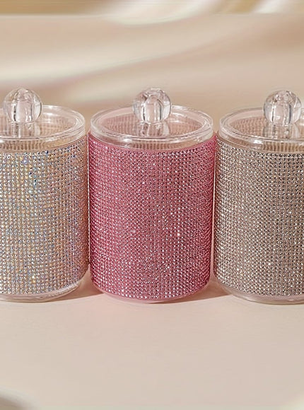 KissICON Rhinestone Vanity Storage Jar – Dustproof Organiser