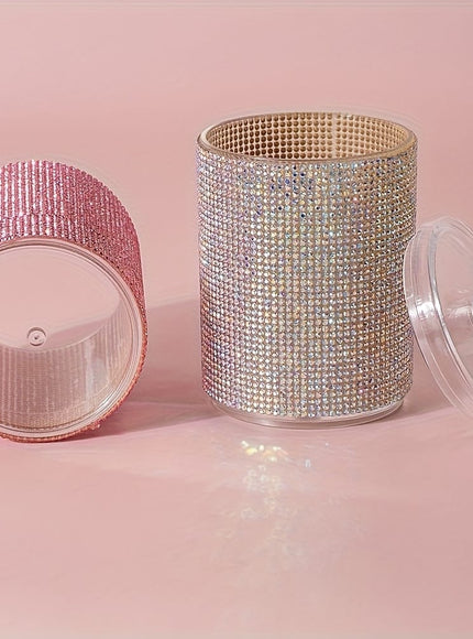KissICON Rhinestone Vanity Storage Jar – Dustproof Organiser