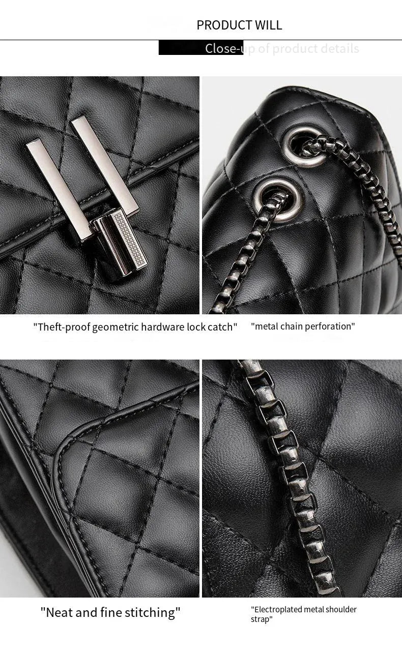 KissICON Rhombic Chain Small Fragrant Wind Messenger Shoulder