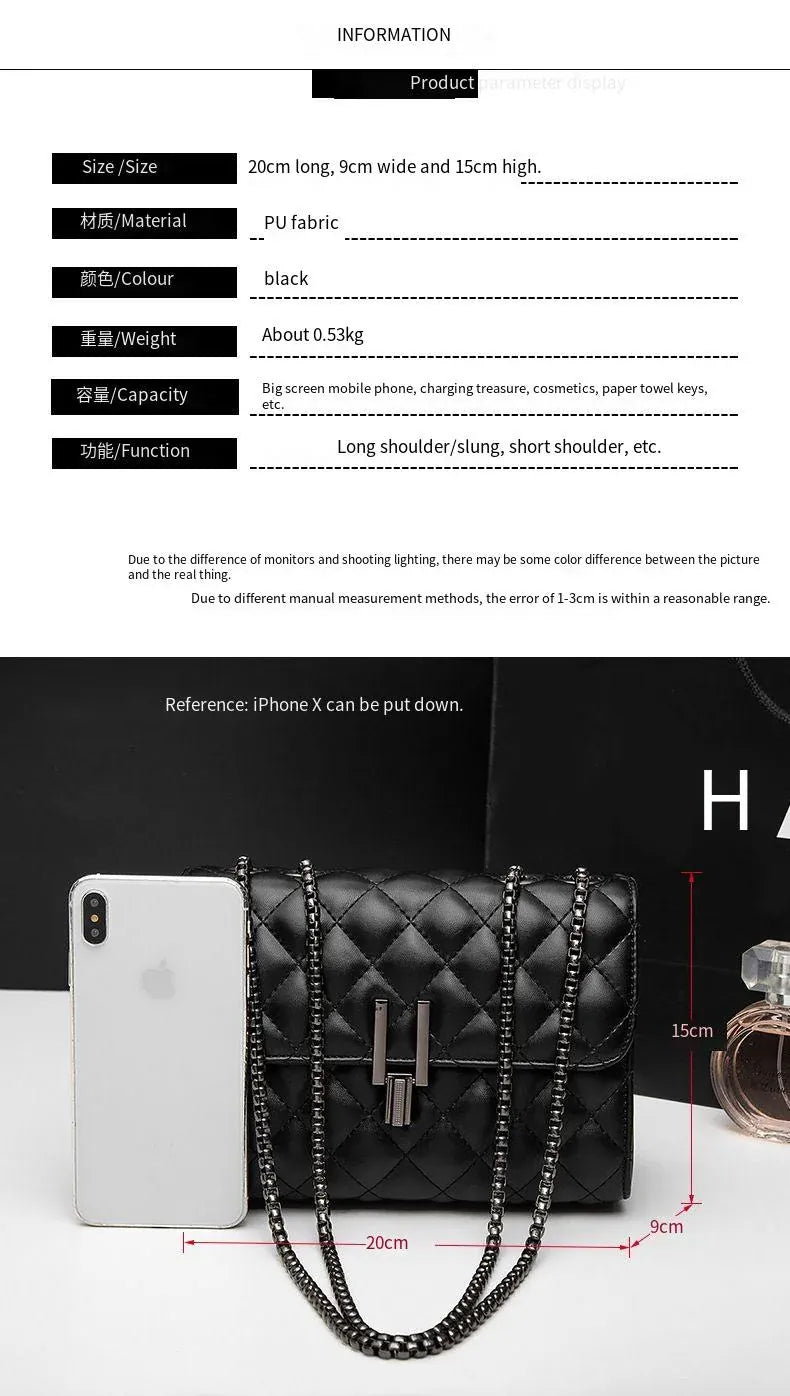 KissICON Rhombic Chain Small Fragrant Wind Messenger Shoulder