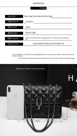 KissICON Rhombic Chain Small Fragrant Wind Messenger Shoulder