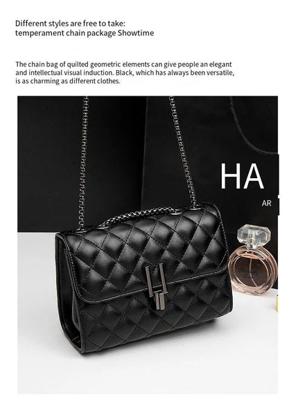 KissICON Rhombic Chain Small Fragrant Wind Messenger Shoulder