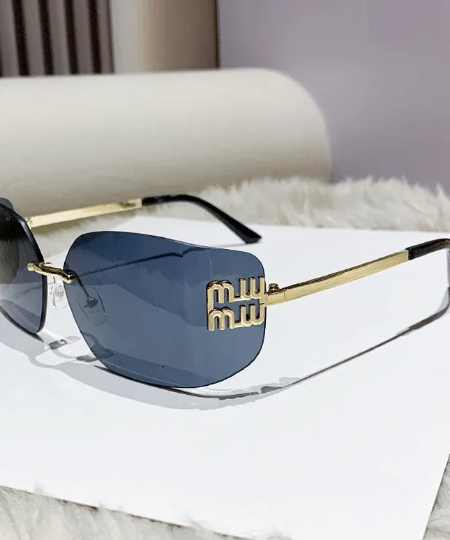 Dropshipman Rimless Rectangle Gradient Sunglasses