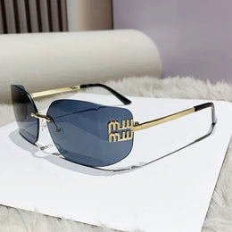 Dropshipman Rimless Rectangle Gradient Sunglasses