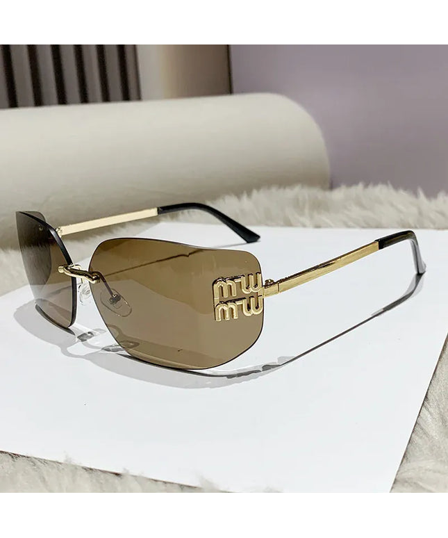 Dropshipman Rimless Rectangle Gradient Sunglasses