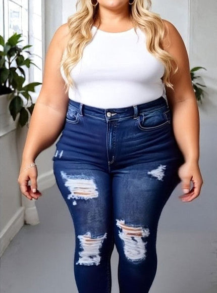 KissICON Ripped & Ready High-Waisted Skinny Jeans