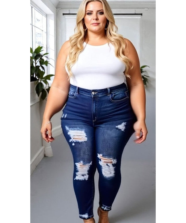 KissICON Ripped & Ready High-Waisted Skinny Jeans