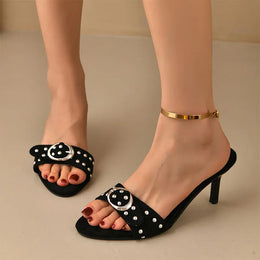 KissICON Rivet Decor High Heels Sandals for Women Plus