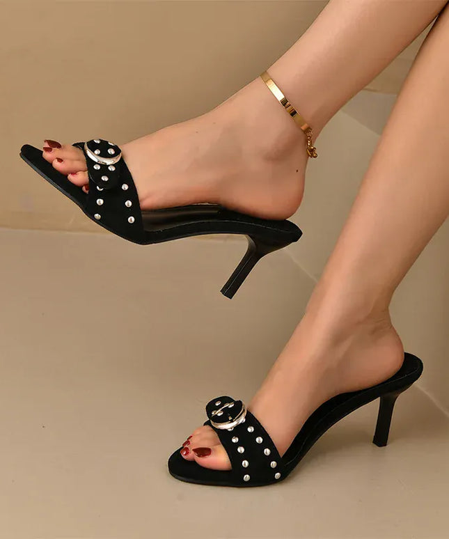 KissICON Rivet Decor High Heels Sandals for Women Plus