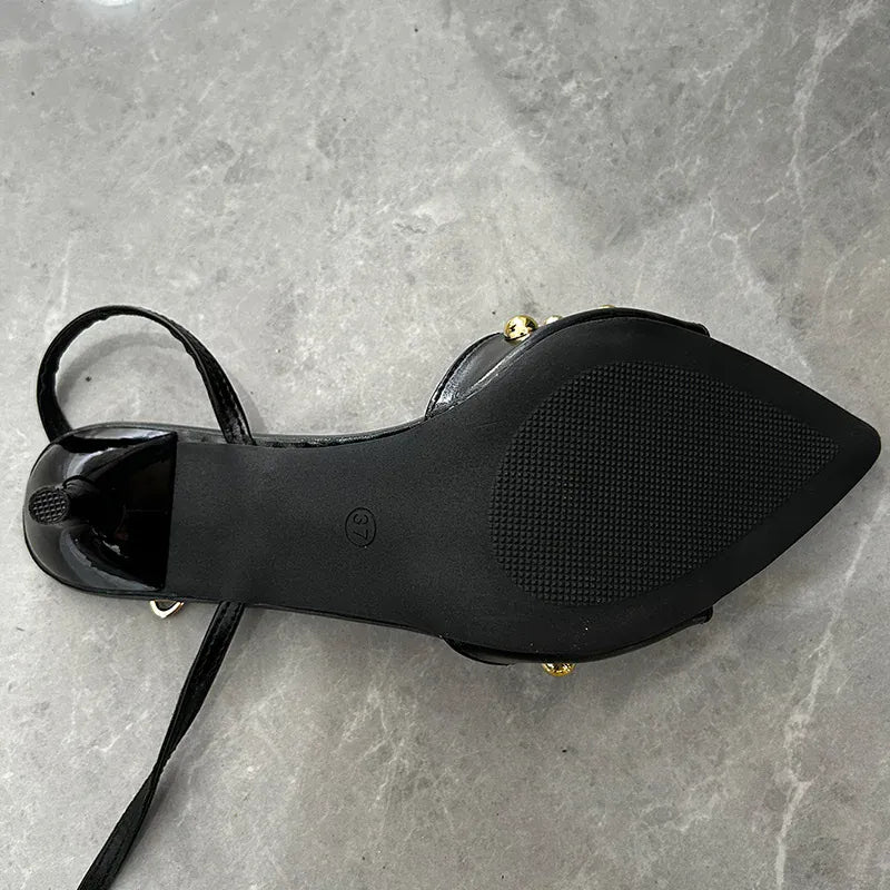 KissICON Rivet Decor High Heels Sandals for Women Punk