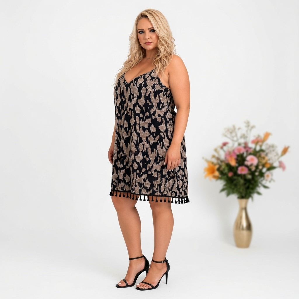 Leopard Tassel Beach Cover-Up Dress