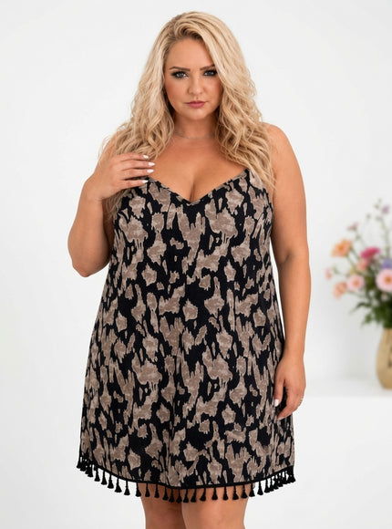 Leopard Tassel Beach Cover-Up Dress