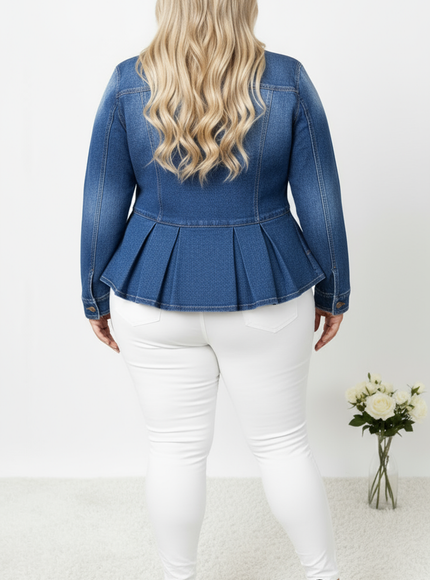 Stretch Slim Fit Plus Size Denim Jacket