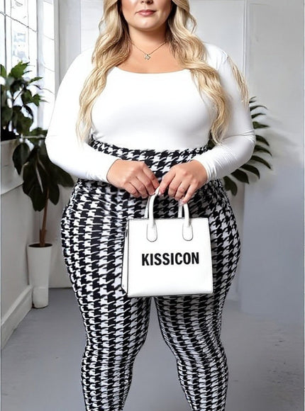 Houndstooth High-Waisted Leggings