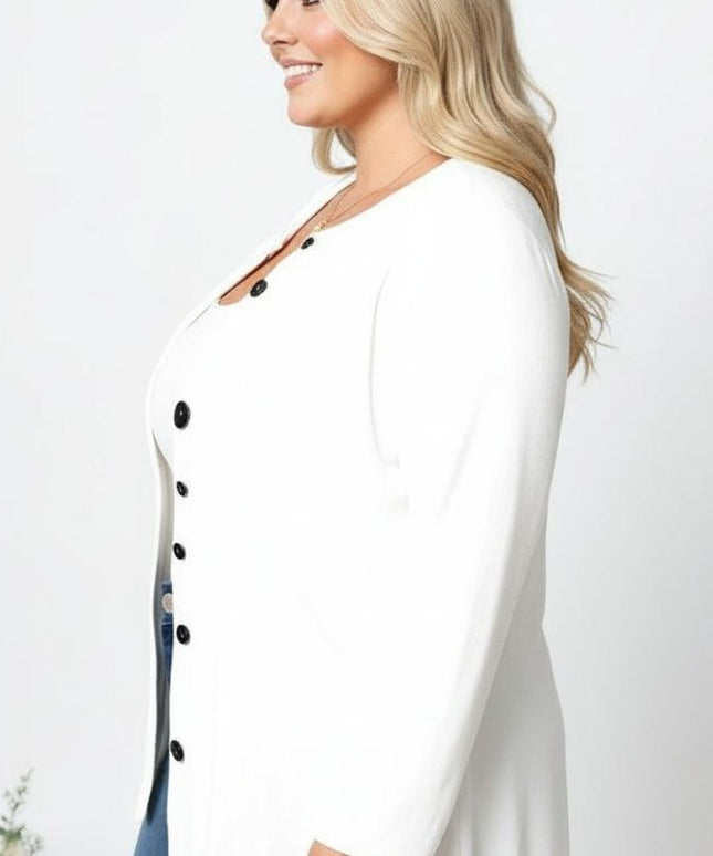Plus Size Cozy Oversized ButtonUp Cardigan Sweater