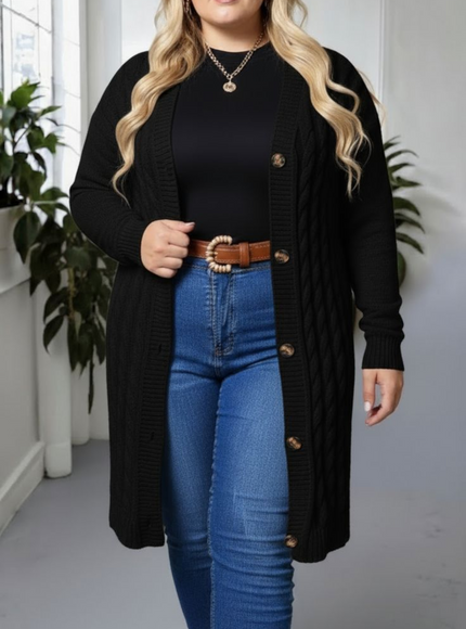 Cozy PlusSize Cardigan Sweater for Effortless Style