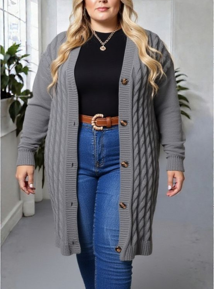 Cozy PlusSize Cardigan Sweater for Effortless Style