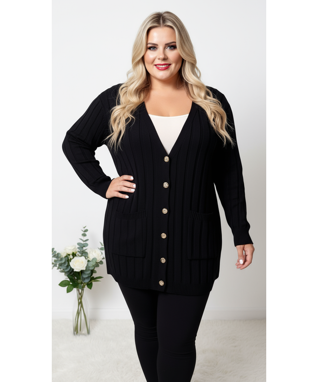 Elegant Plus Size Cardigan Autumn Winter 2025 New Knitwear