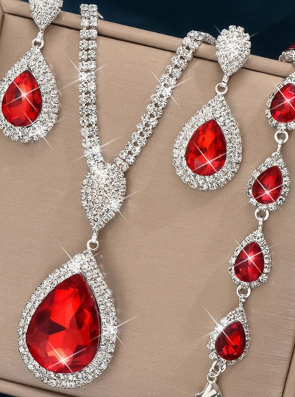 KissIcon Red Sapphire Water Drop Pendant - Affordable Luxury