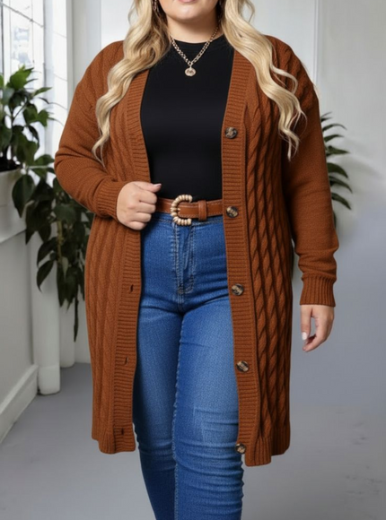 Cozy PlusSize Cardigan Sweater for Effortless Style