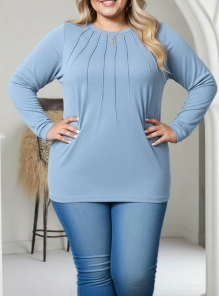 Elegant PlusSize Ruched Pullover SpringFall Staple