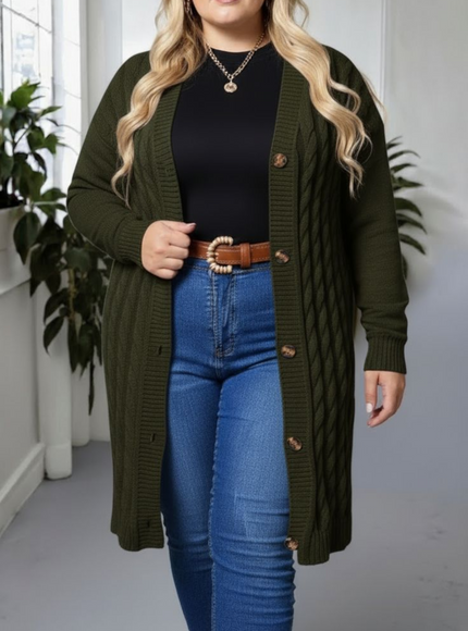 Cozy PlusSize Cardigan Sweater for Effortless Style