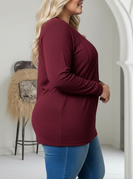 Elegant PlusSize Ruched Pullover SpringFall Staple