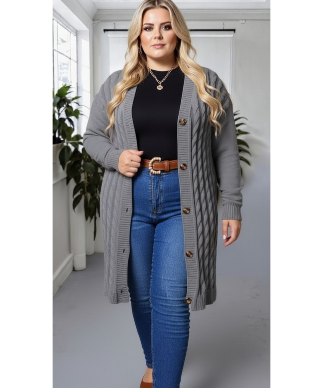 Cozy PlusSize Cardigan Sweater for Effortless Style