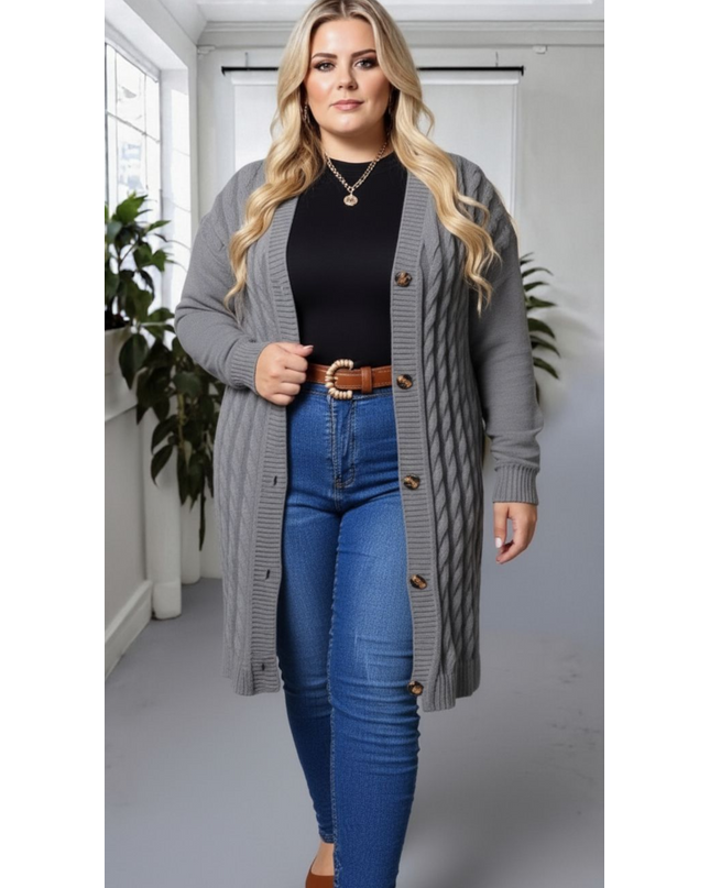 Cozy PlusSize Cardigan Sweater for Effortless Style