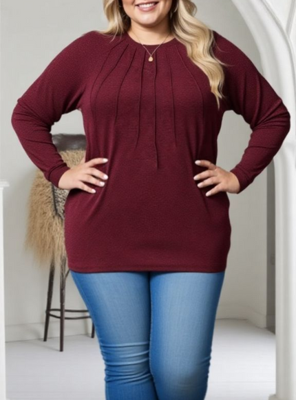 Elegant PlusSize Ruched Pullover SpringFall Staple