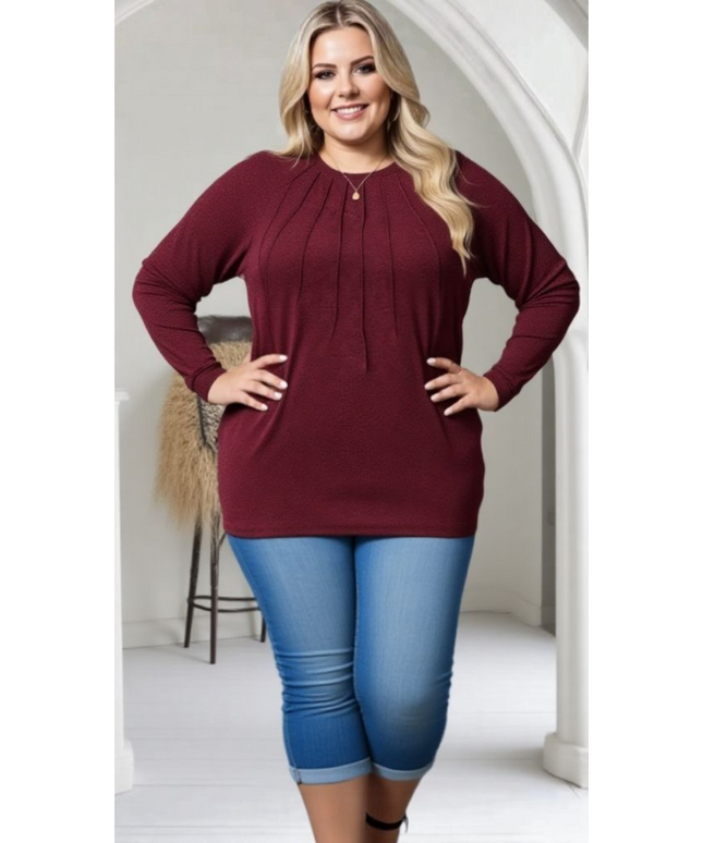 Elegant PlusSize Ruched Pullover SpringFall Staple