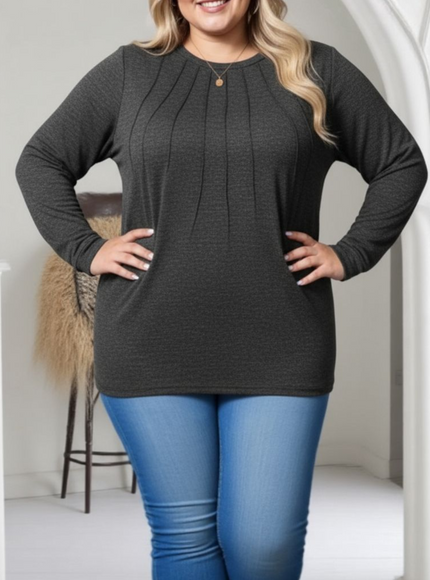 Elegant PlusSize Ruched Pullover SpringFall Staple