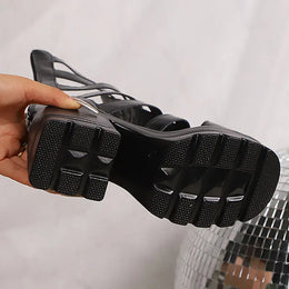 KissICON Roman Super High Heels Sandals for Women Patent